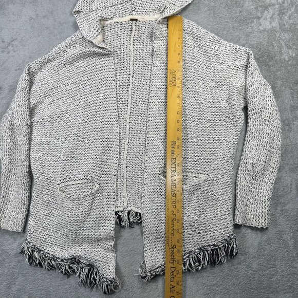 Free People Love Me Tender Cardigan Knit Open Front Slouchy Oversized Fringe Hem - Picture 8 of 8
